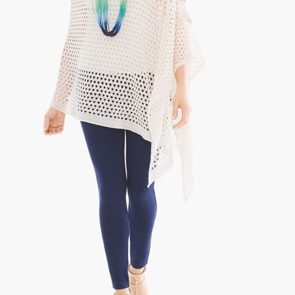 Chicos Gray Knit Pull-On Leggings Size 4 - Picture 1 of 6